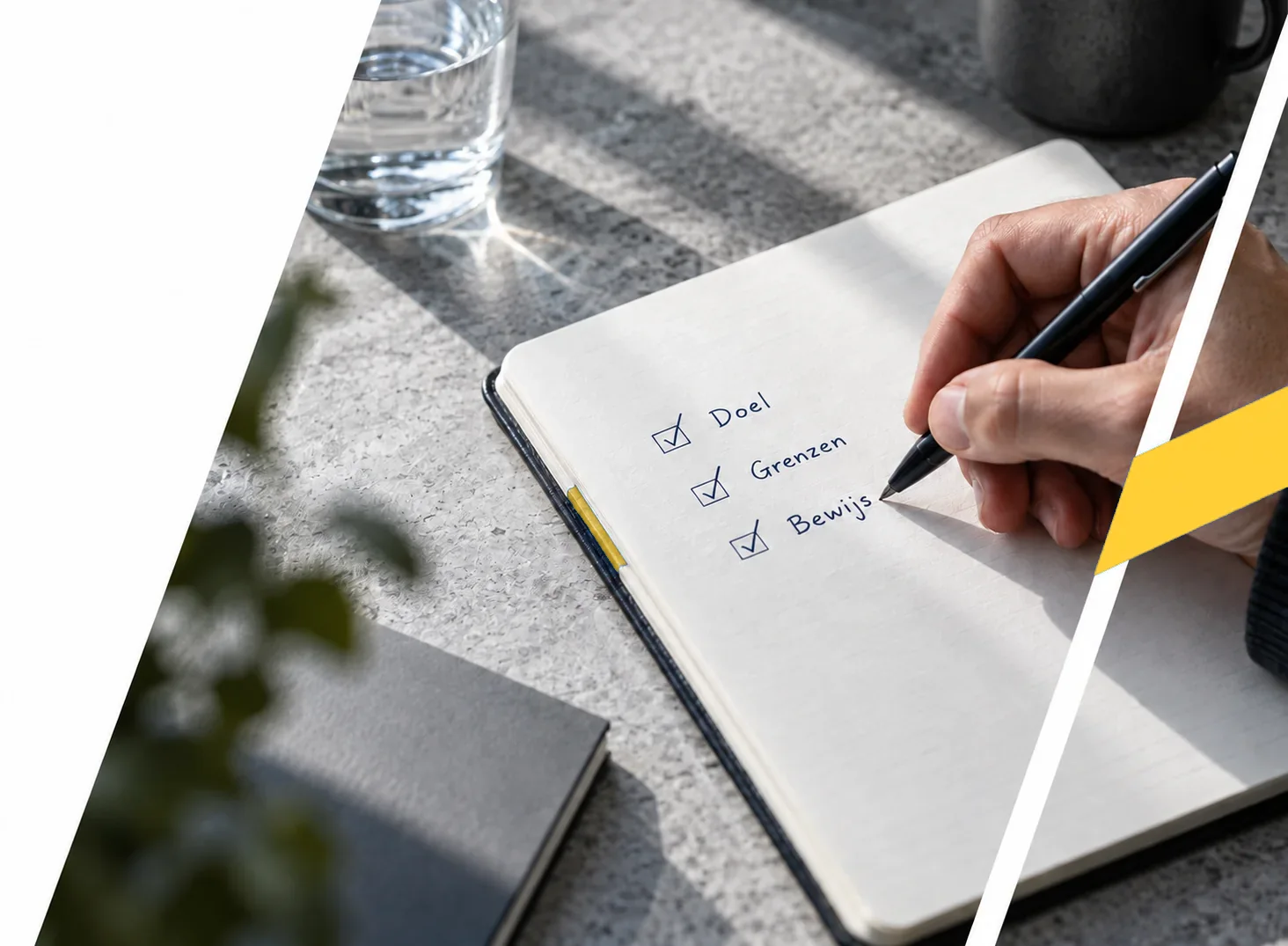 Een projectbrief met doel, grenzen en bewijs.