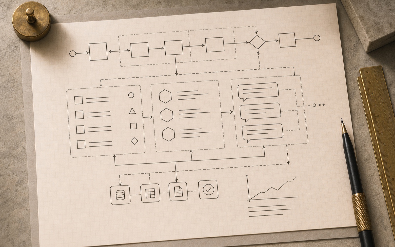 Skills, Agents, Prompts field note spread with workflow sketches.