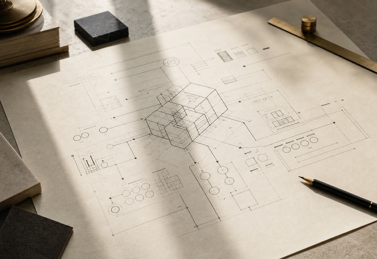 Workflow blueprint with decision gates and automation boundaries.