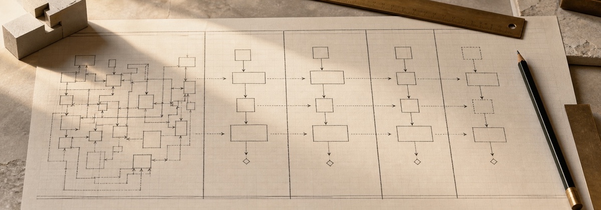 Split judgment from execution. workflow reference image.